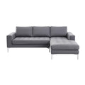 Moderne grijze hoekbank met chaise longue