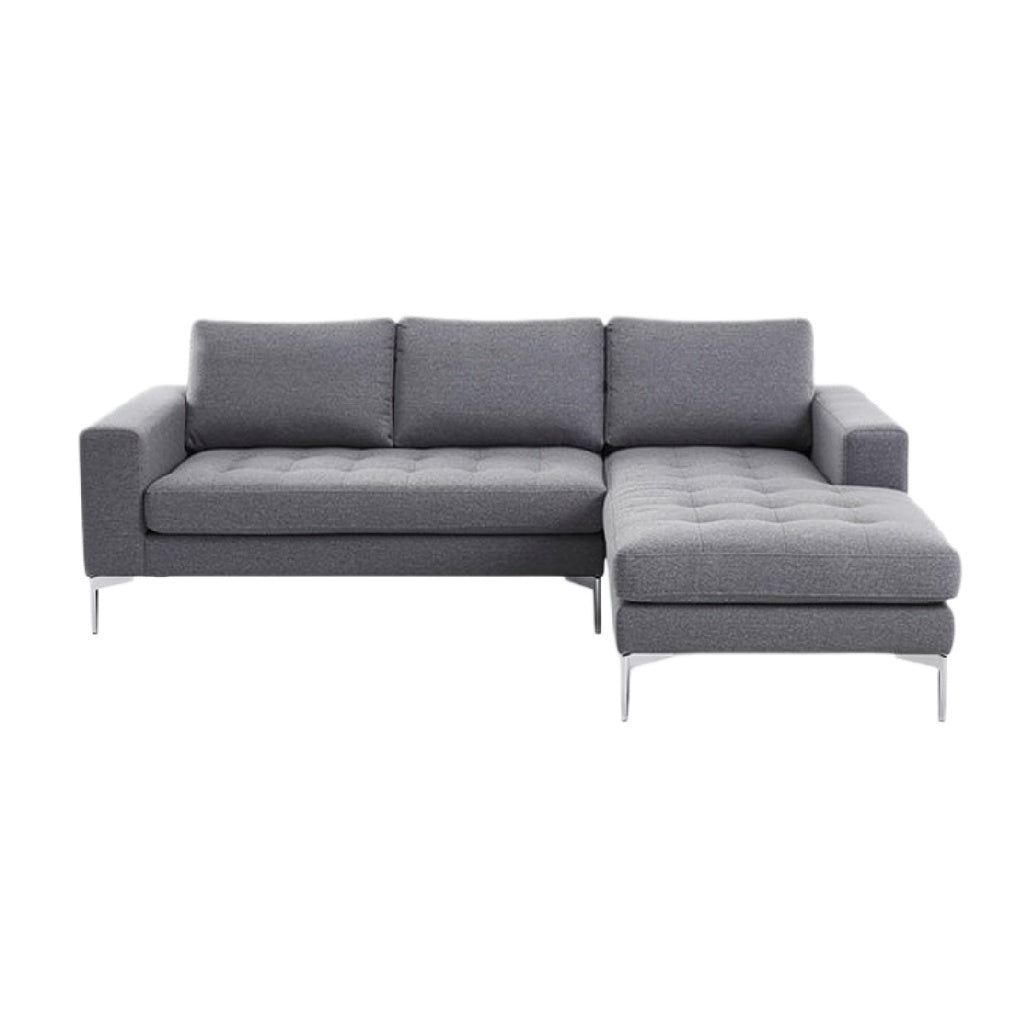 Moderne grijze hoekbank met chaise longue